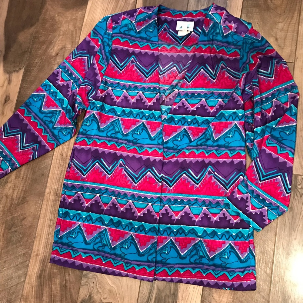 Women’s Vtg  sg color block geometric sport blazer top Sz M